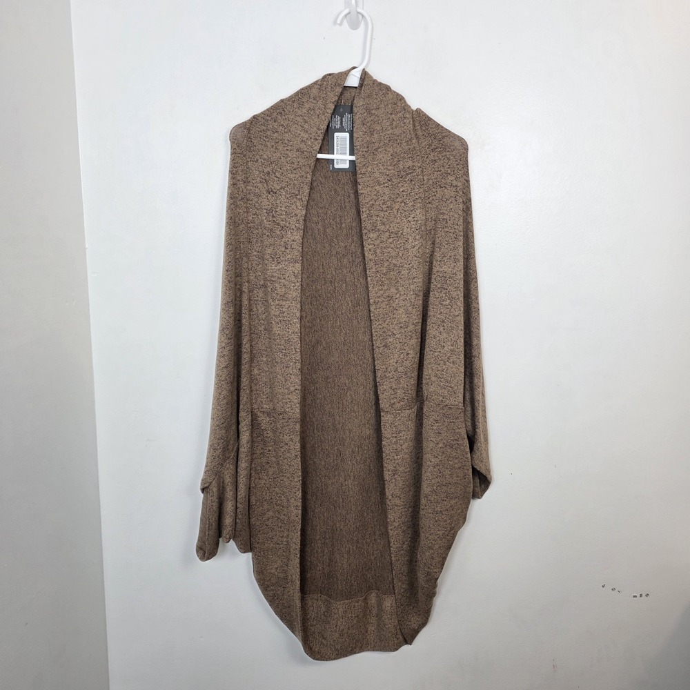 Harve Benard Brown Oversized Neutral Lagenlook Stretchy Comfy Shawl One Size - Picture 2 of 6